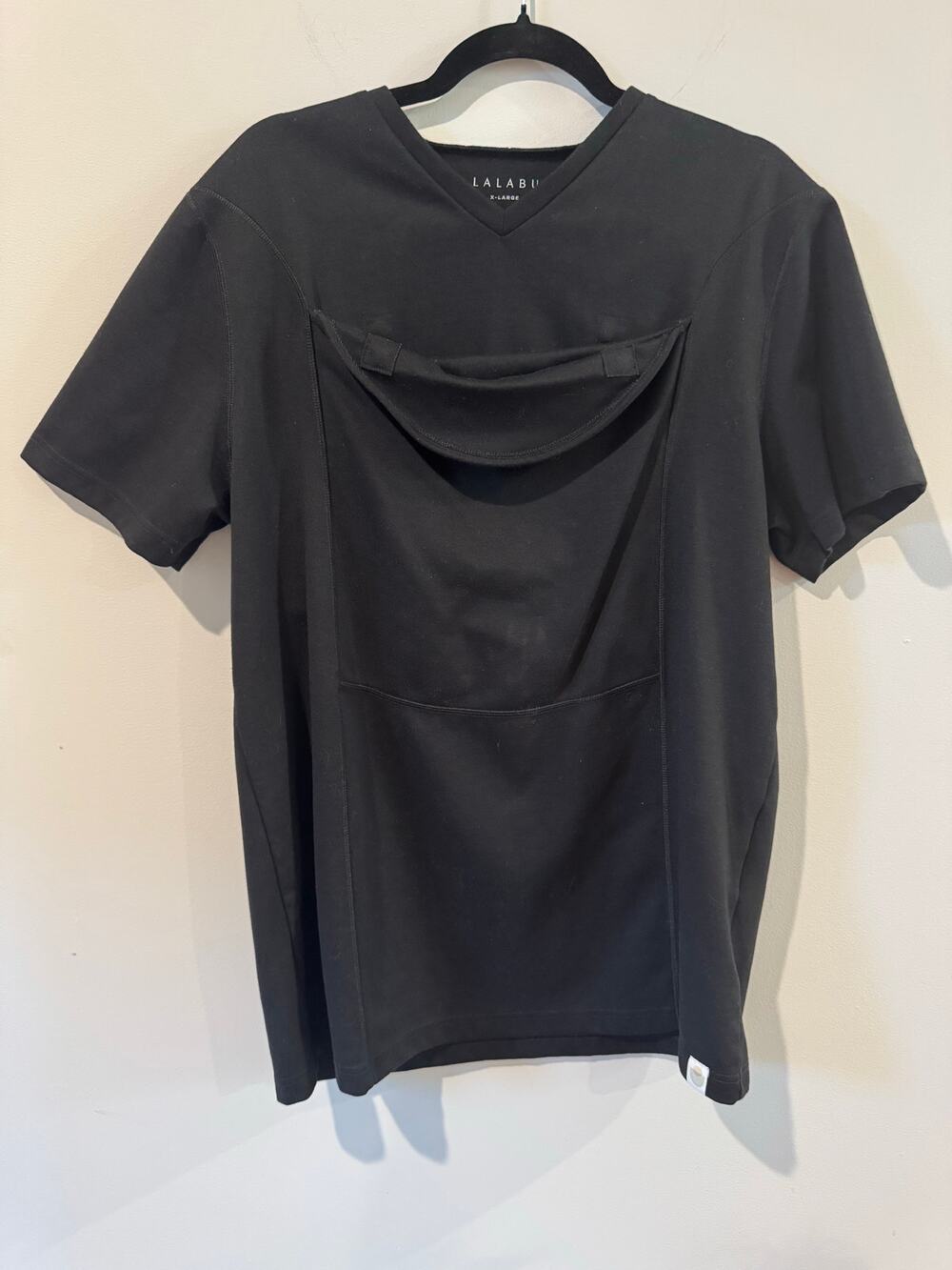 Lalabu Men’s Dad Shirt Black Short Sleeve Size XL – Kangaroo Care Bonding Tee